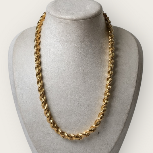 Napier Rope Necklace – Signed Gold-Tone Chunky Chain, 18 Inch