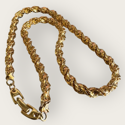 Napier Rope Necklace – Signed Gold-Tone Chunky Chain, 18 Inch