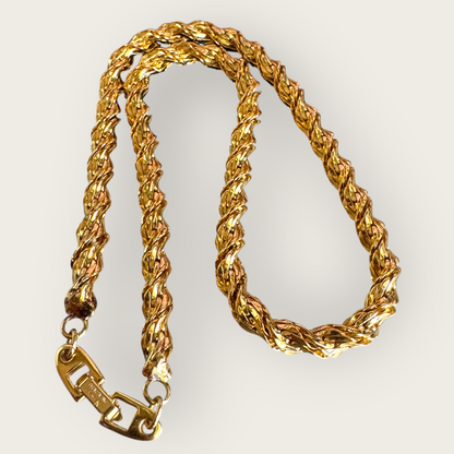 Napier Rope Necklace – Signed Gold-Tone Chunky Chain, 18 Inch