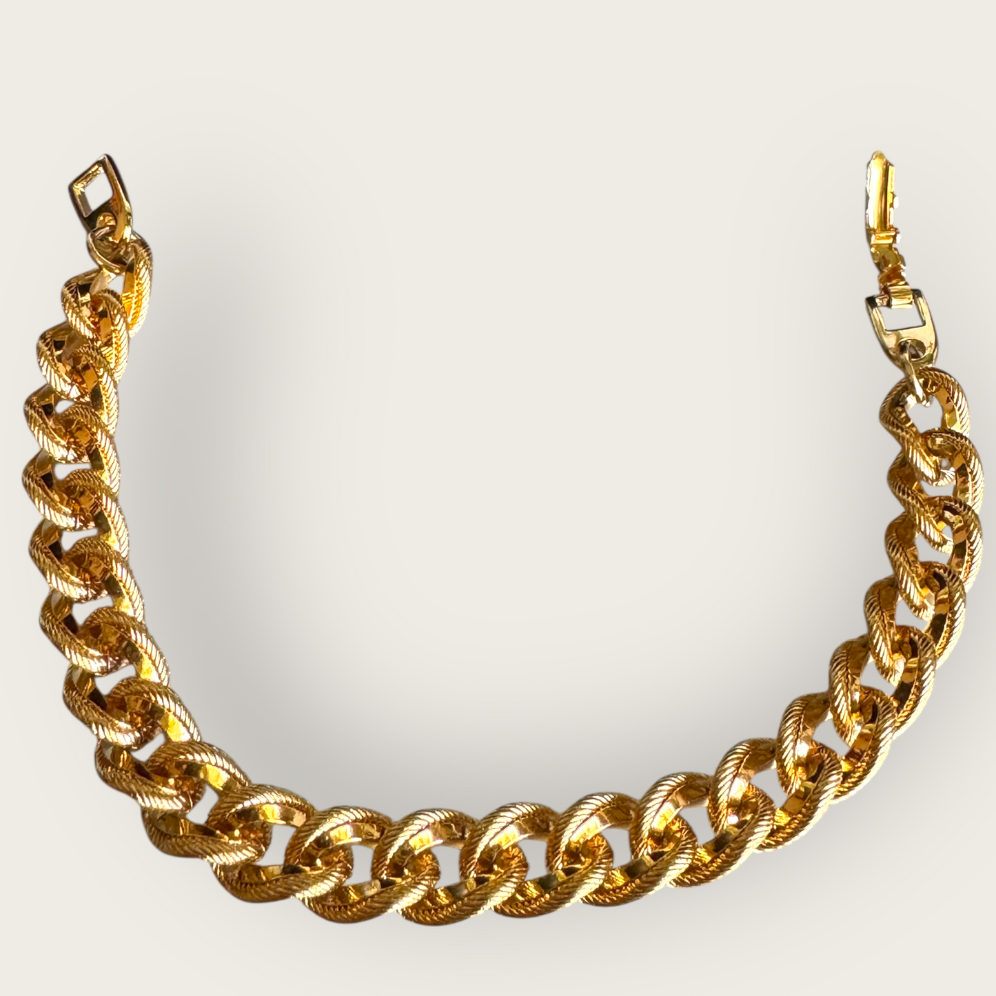 Vintage Napier Gold-Tone Link Bracelet – Signed Patent Pending, Chunky Chain, 6 ¾ Inch