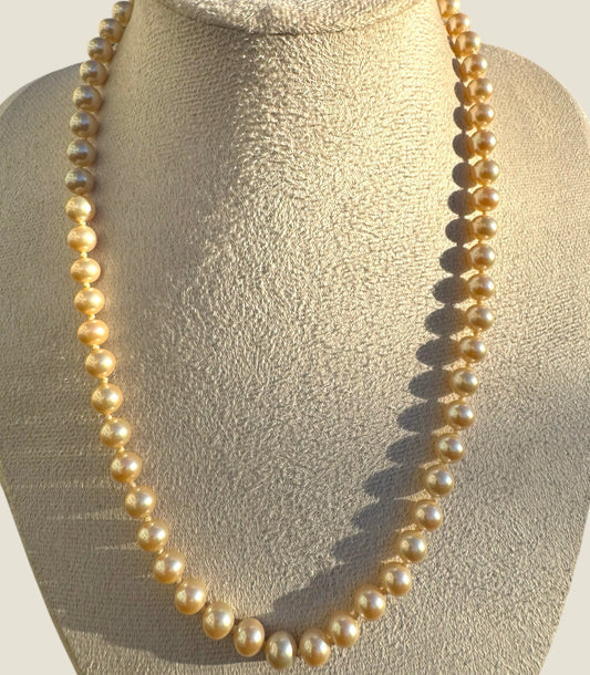 Vintage 1960s Dancraft Faux Pearl Necklace | 18” Strand with Gold-Tone Clasp | Timeless Mid-Century Elegance