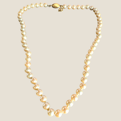 Vintage 1960s Dancraft Faux Pearl Necklace | 18” Strand with Gold-Tone Clasp | Timeless Mid-Century Elegance