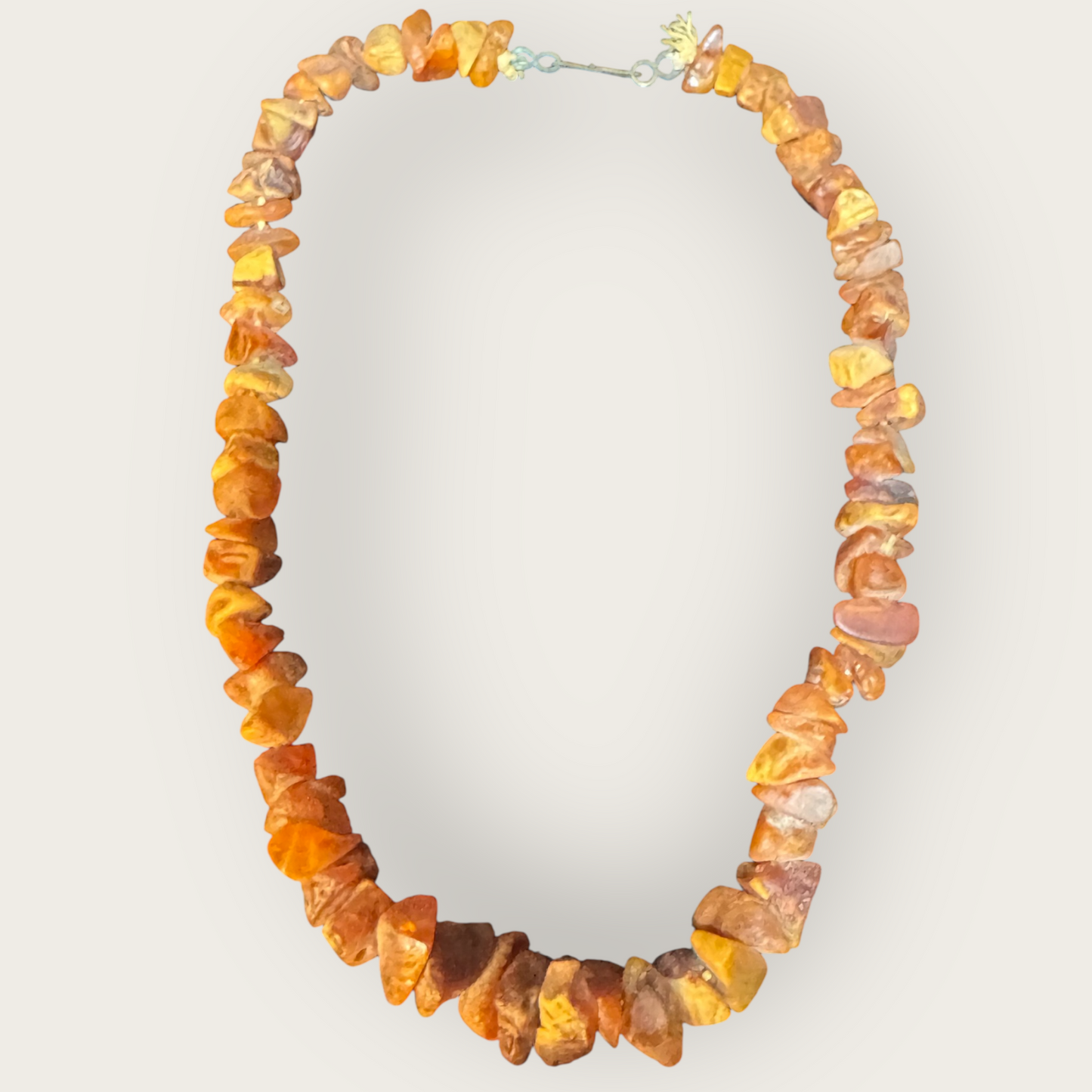 Vintage Baltic Amber Nugget Necklace – 19” Graduated Natural Honey & Cognac Chips, Mid-Century Elegance