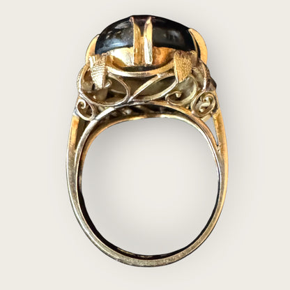 Vintage 18k Gold Tiger’s Eye Cabochon Ring | Private Collection