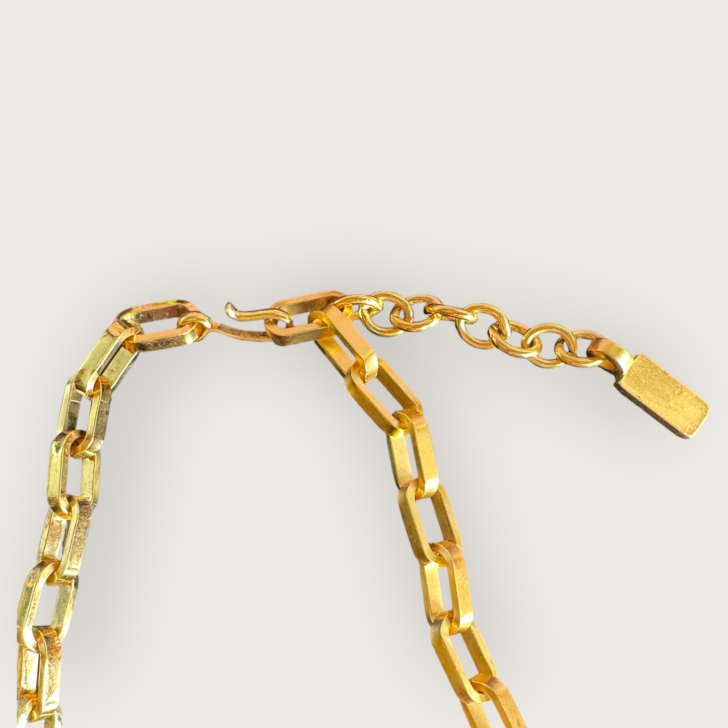 Monet 1980s Red Enamel Gold-Tone Statement Necklace, Sculptural Bar Design, Signed