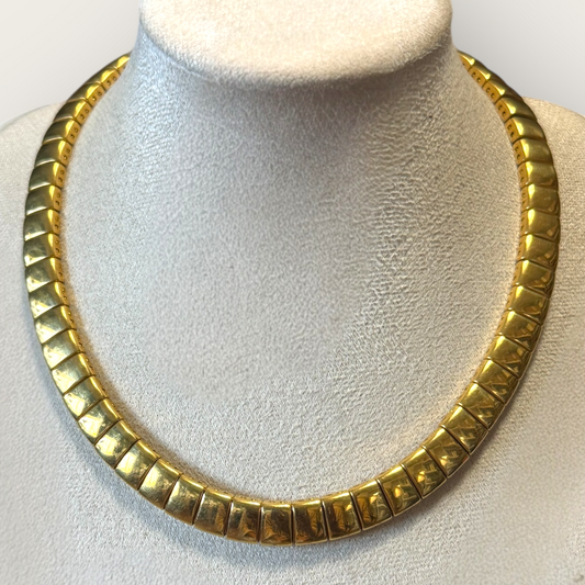 Vintage Napier Gold-Tone Choker Necklace Chunky 1980s Statement Collar