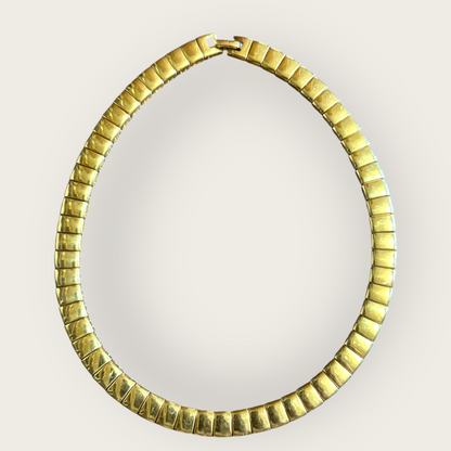 Vintage Napier Gold-Tone Choker Necklace Chunky 1980s Statement Collar