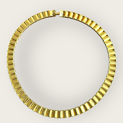 Vintage Napier Gold-Tone Choker Necklace Chunky 1980s Statement Collar
