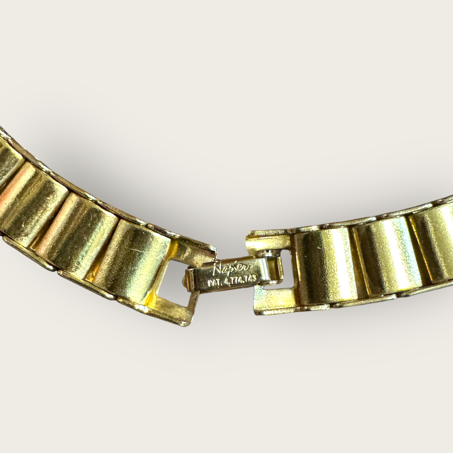 Vintage Napier Gold-Tone Choker Necklace Chunky 1980s Statement Collar