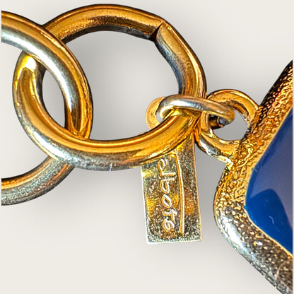 Vintage Anne Klein for Talbots Gold & Navy Enamel Statement Collar Necklace – Signed, Rare