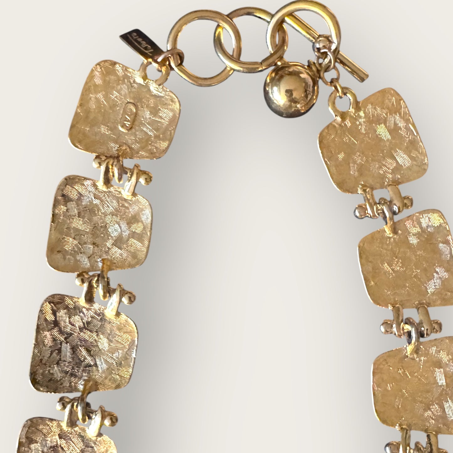 Vintage Anne Klein for Talbots Gold & Navy Enamel Statement Collar Necklace – Signed, Rare