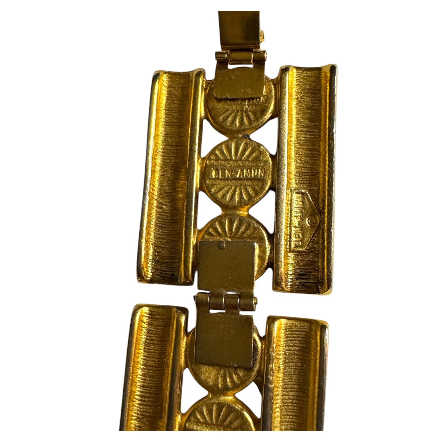 Vintage Ben-Amun Articulated Couture Bracelet with Jewel-Tone Glass Crystals