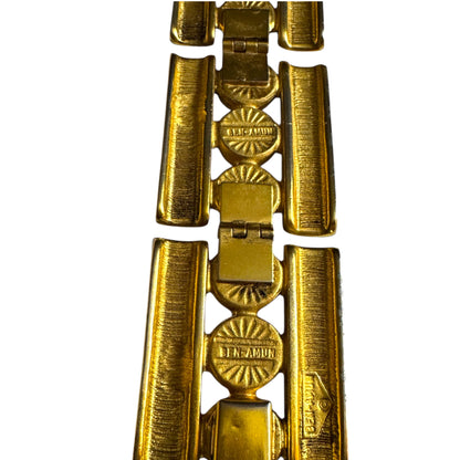 Vintage Ben-Amun Articulated Couture Bracelet with Jewel-Tone Glass Crystals