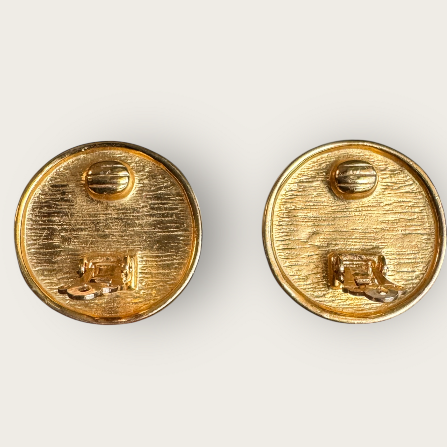 Vintage Roman Coin Motif Gold-Tone Clip-On Earrings