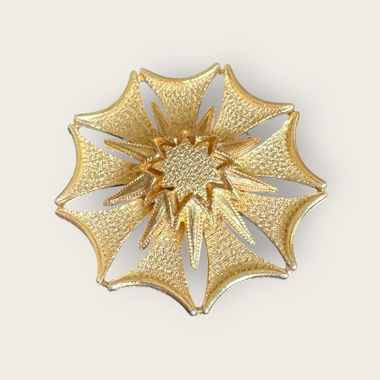 Vintage ART Signed Gold-Tone Starburst Brooch & Pendant – Arthur Pepper Mid-Century Convertible Jewelry