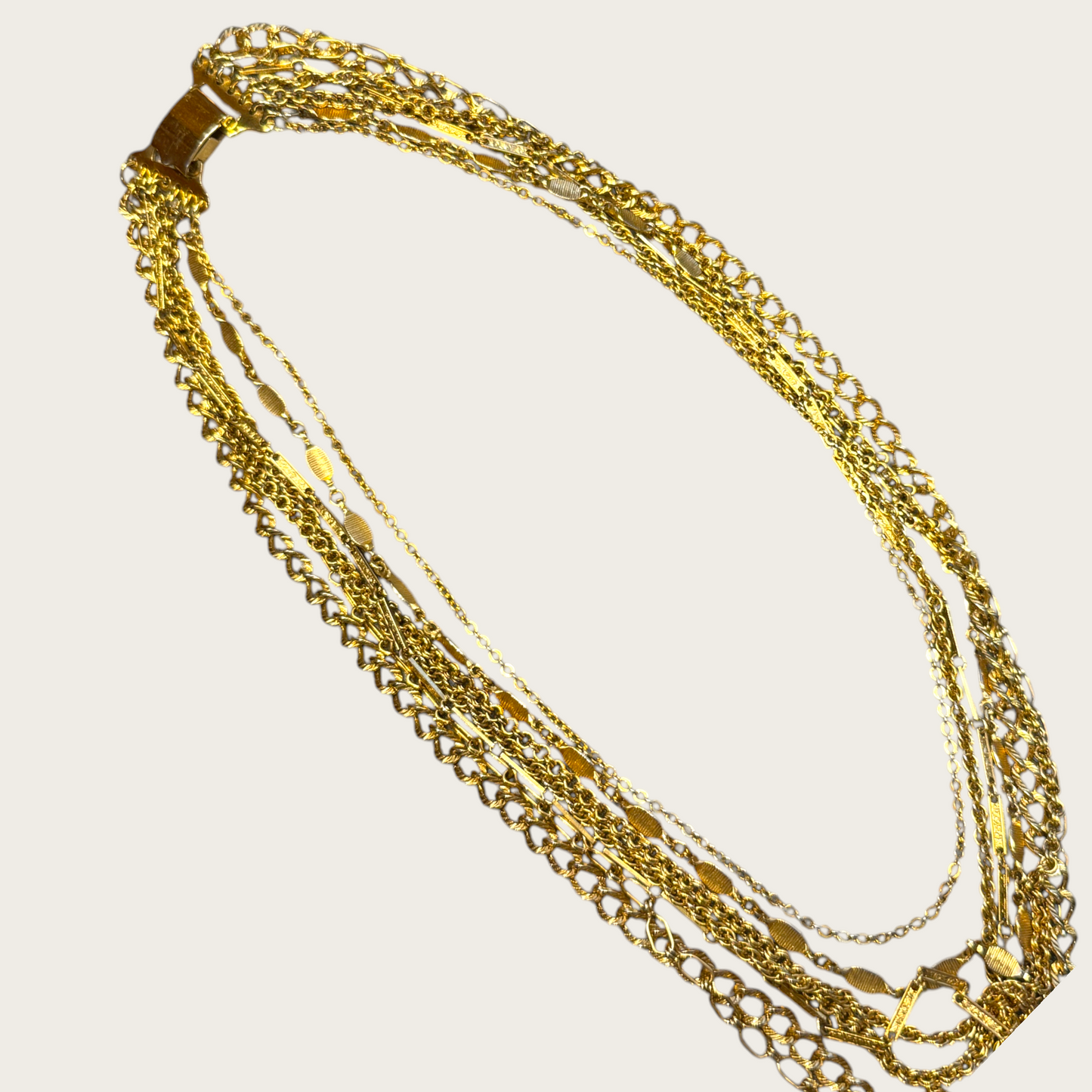 Vintage Napier Gold Tone Multi-Chain Necklace