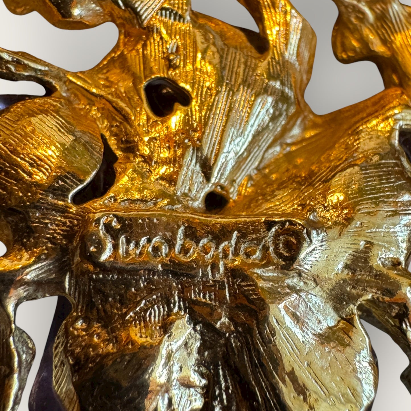 Vintage Swoboda Amethyst & Quartz Floral Brooch & Earrings Set with Real Pearls – Signed