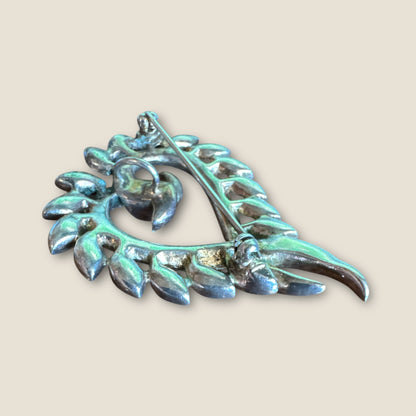 Vintage Ruby Red Heart Brooch & Pendant – Diamanté Rhinestones, Alfred Philippe Style (Unsigned Trifari)