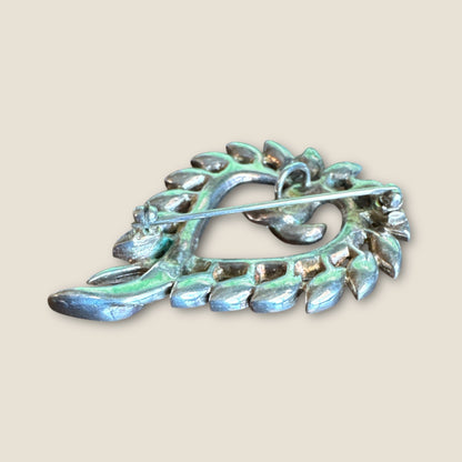 Vintage Ruby Red Heart Brooch & Pendant – Diamanté Rhinestones, Alfred Philippe Style (Unsigned Trifari)