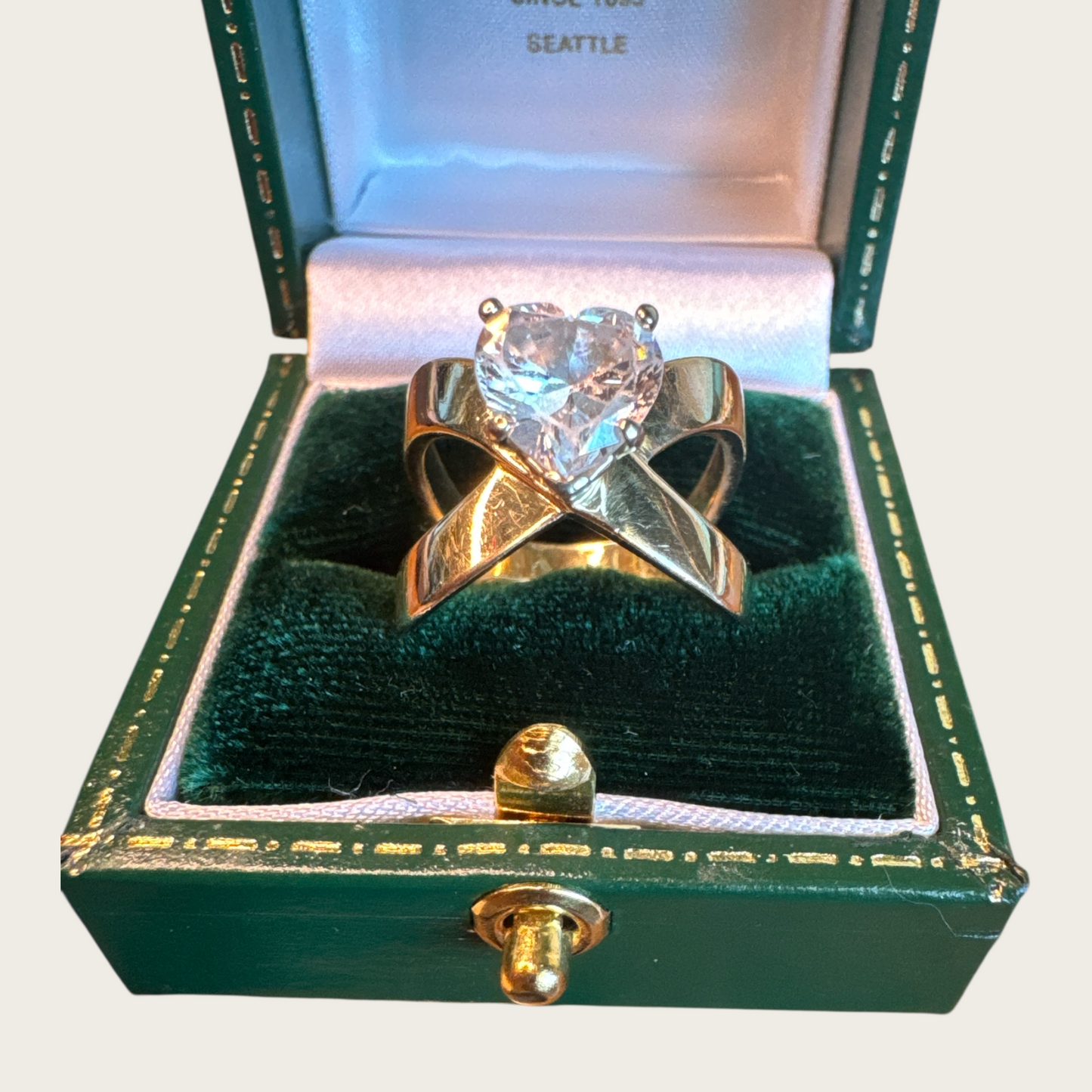 Vintage 14K Gold Modernist Heart-Cut Statement Ring – Size 6 – Sculptural Bypass Design, 6.9g Estate Jewelry