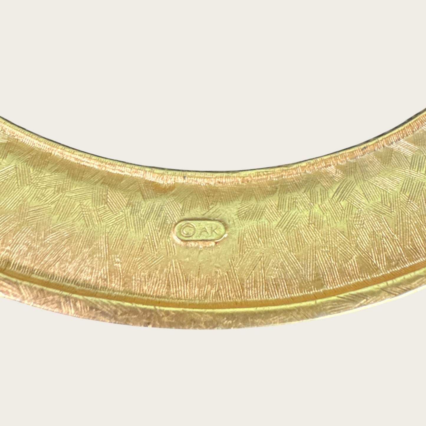 Vintage Anne Klein Satin Gold Hinged Collar Necklace – 1980s Sculptural Matte Choker