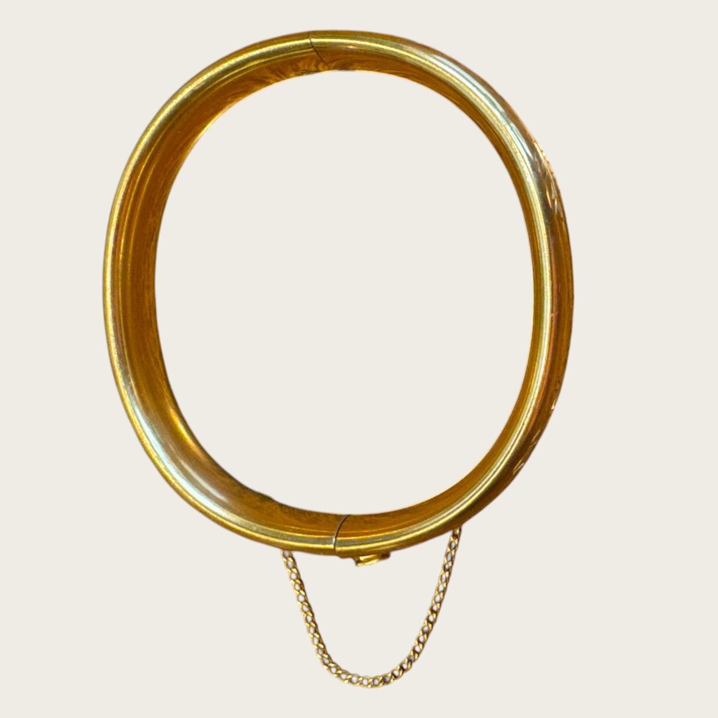 Vintage 1/20 12K Gold-Filled Hand-Engraved Floral Hinged Bangle Bracelet – 22.10g