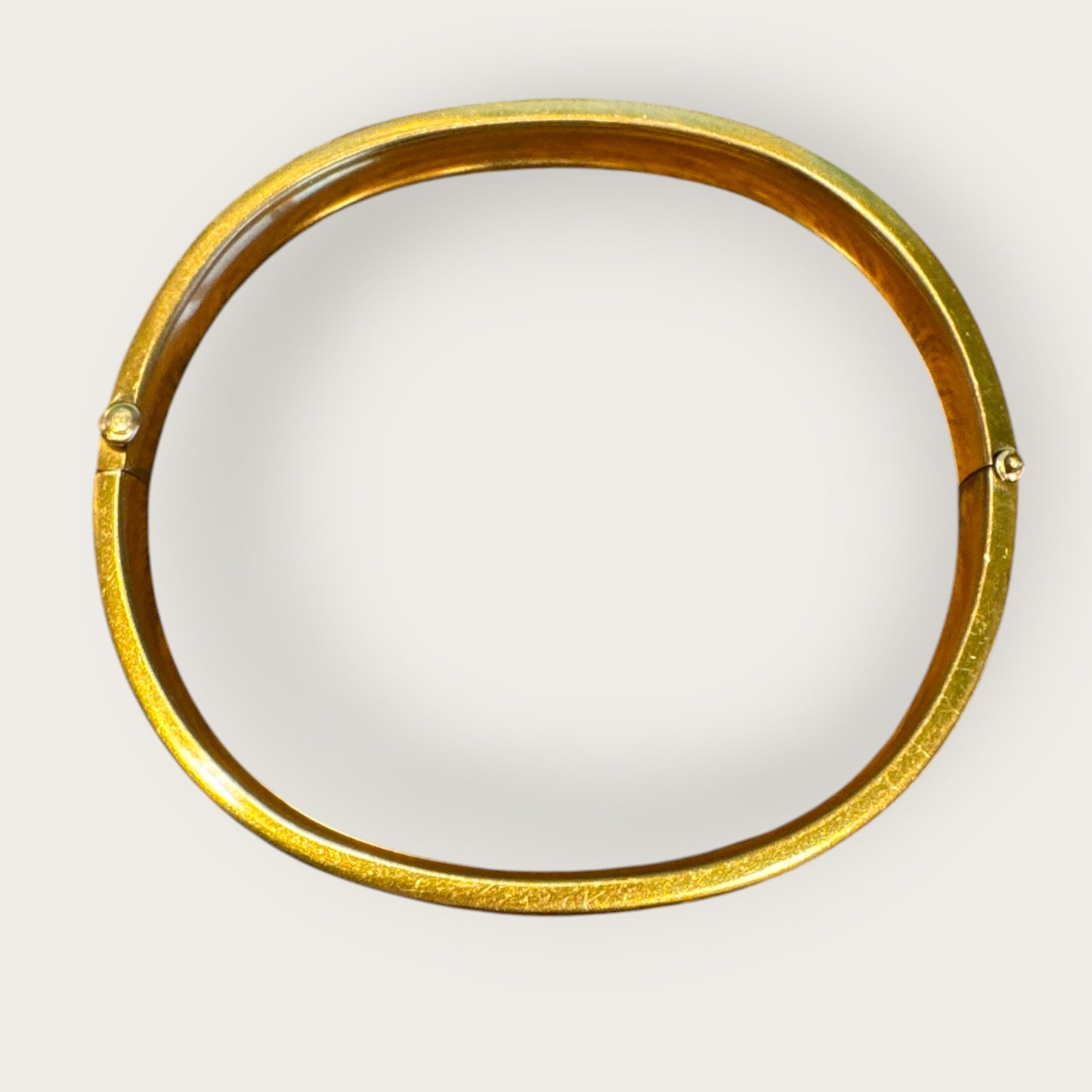 Vintage 14KT Gold-Filled Engraved Hinged Bangle Bracelet – Floral Scrollwork – 7 Inch