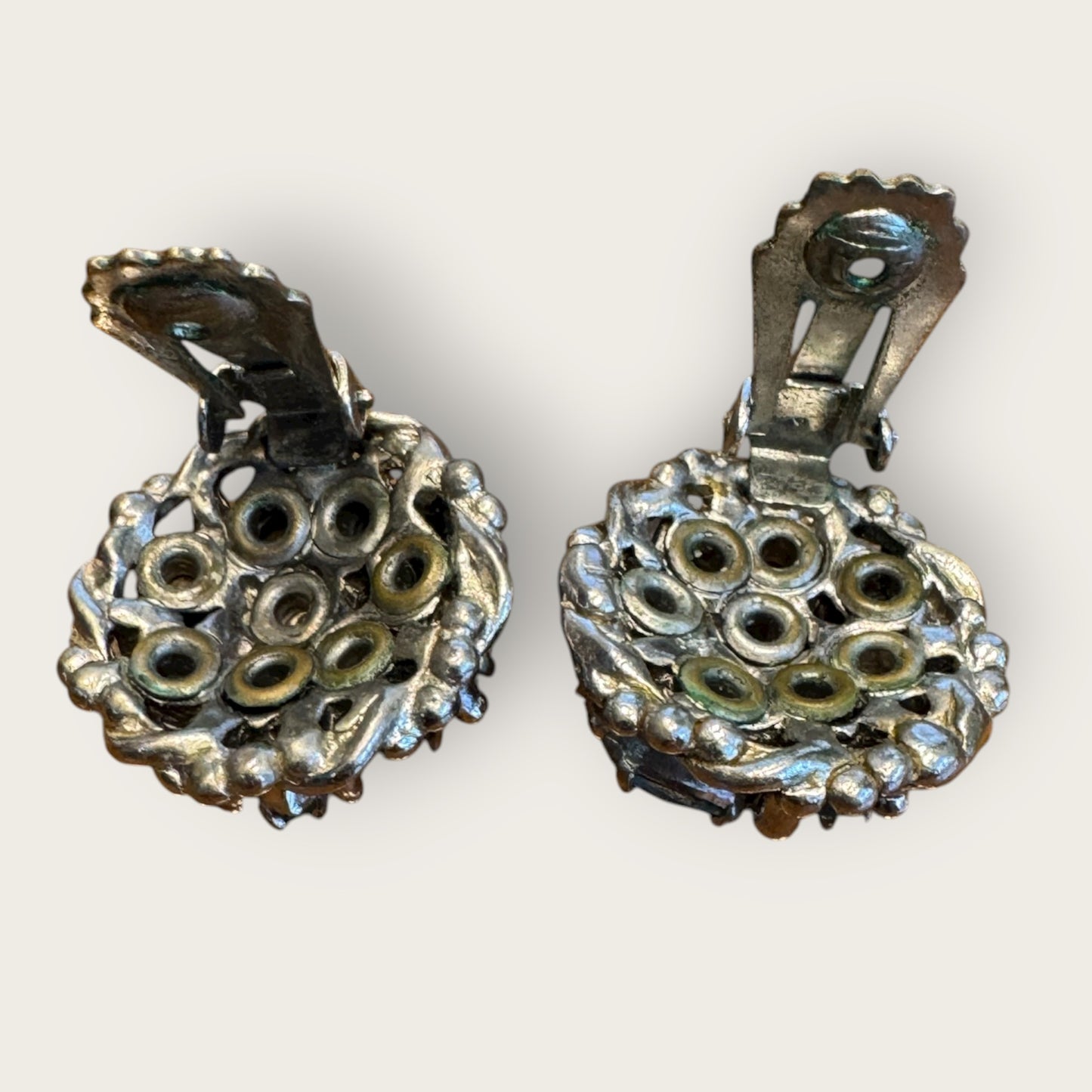 Vintage Barclay Uranium Rhinestone Parure – Signed Necklace, Bracelet & Earrings Set, 1950s Hollywood Regency Glamour