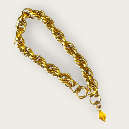 Vintage Sarah Coventry “Galaxy” Necklace & Bracelet Set – Gold Tone with Avocado Lucite Drop, Original Box, 1960s