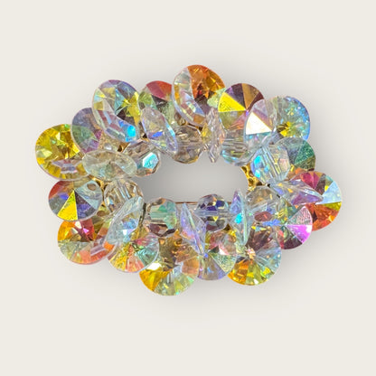 Vintage Signed Alice Caviness Aurora Borealis Crystal Brooch – Mid-Century Oval Cluster Design