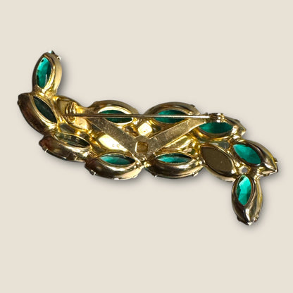 & Peridot Marquis Cluster Brooch – Mid-Century Elegance