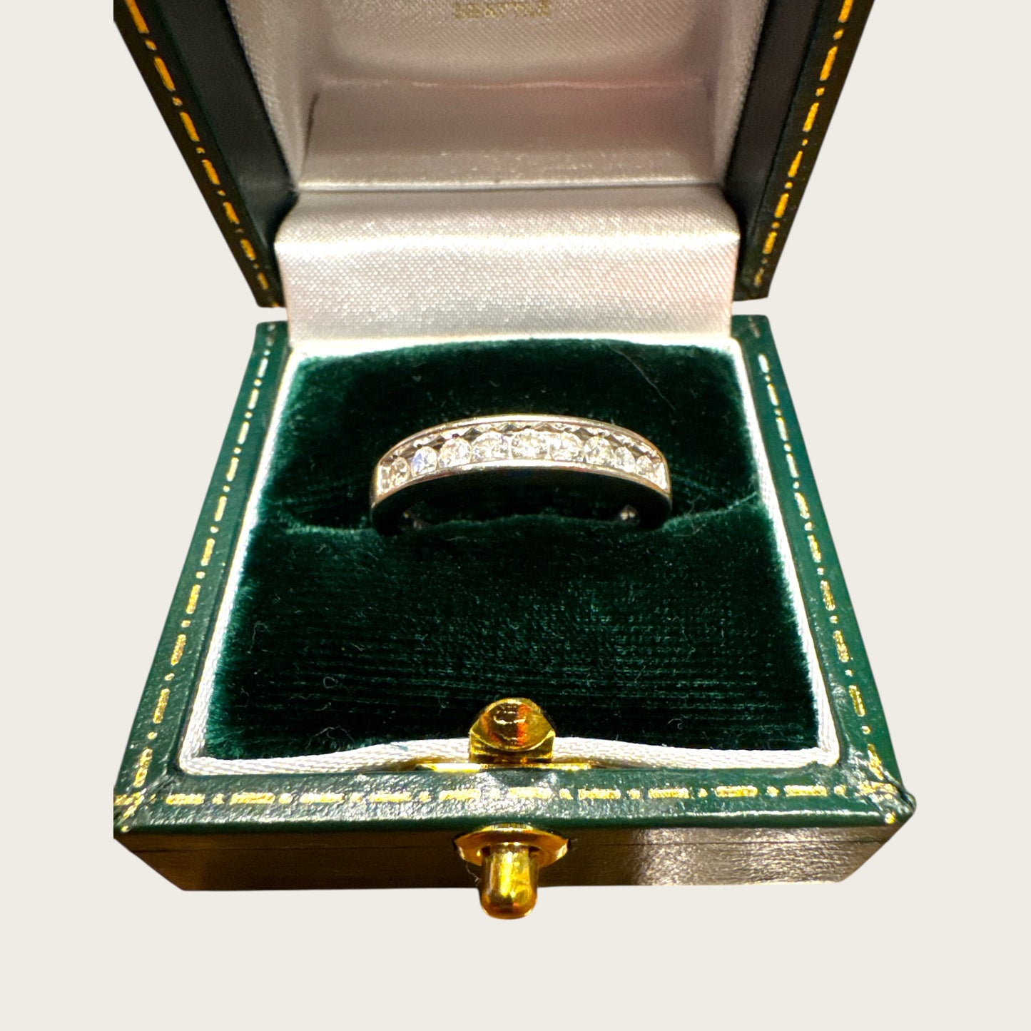 14K White Gold Channel-Set Diamond Band – 0.63ctw Natural Diamonds, Size 6