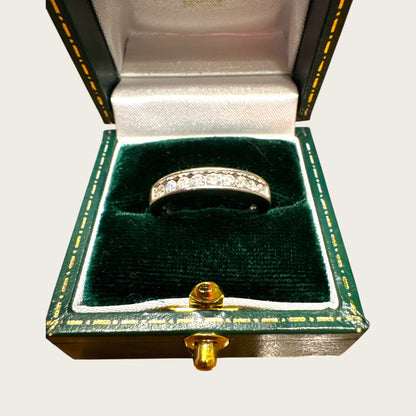 14K White Gold Channel-Set Diamond Band – 0.63ctw Natural Diamonds, Size 6