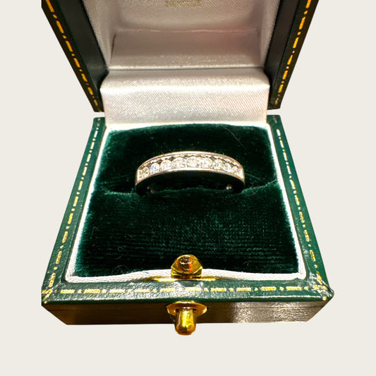 14K White Gold Channel-Set Diamond Band – 0.63ctw Natural Diamonds, Size 6