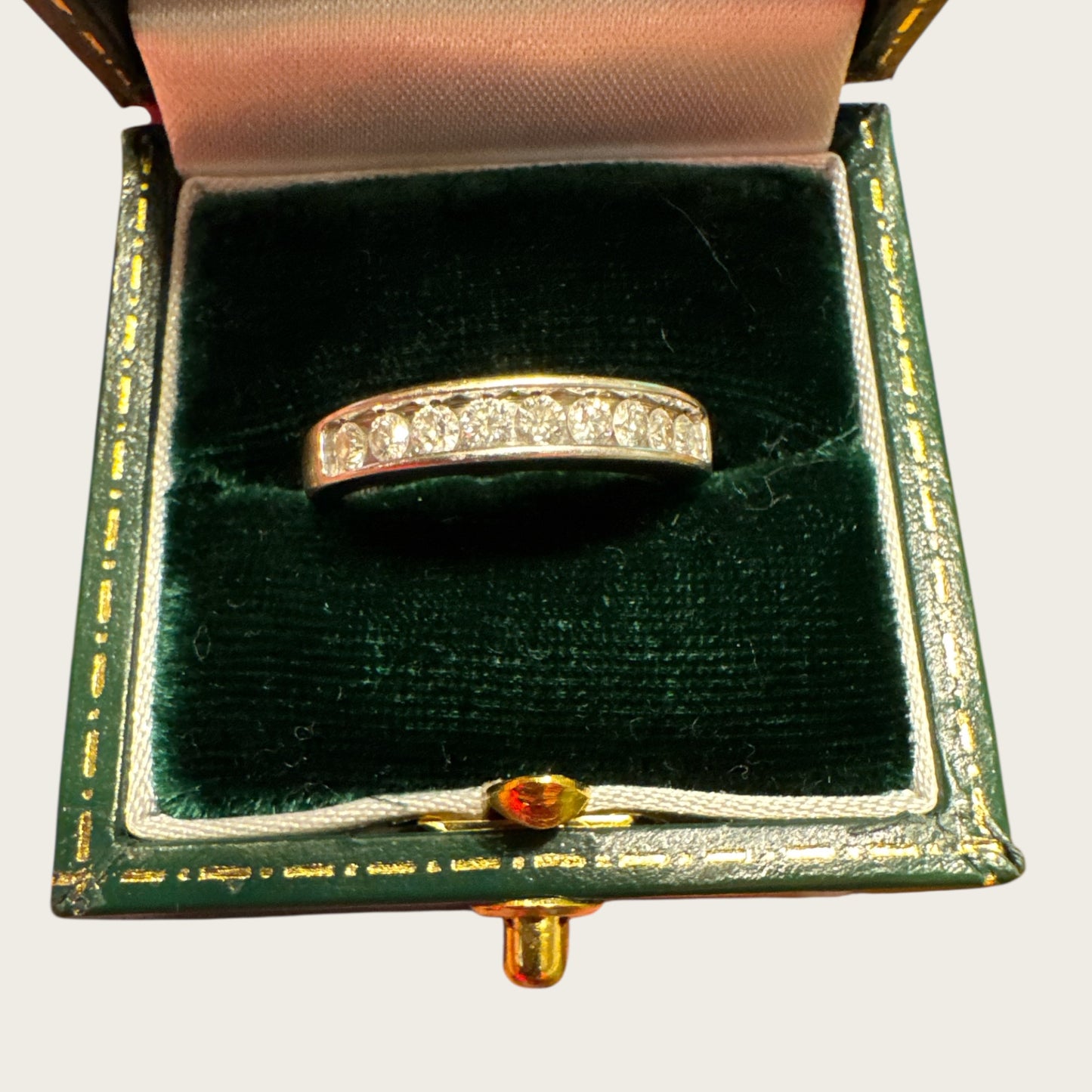 14K White Gold Channel-Set Diamond Band – 0.63ctw Natural Diamonds, Size 6