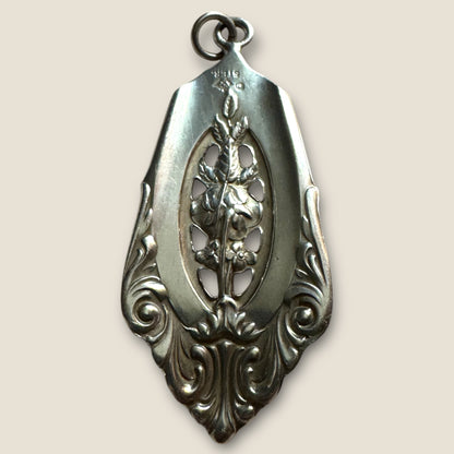 Art Nouveau Sterling Rose & Acanthus Pierced Pendant – Antique Watson & Newell Sterling (c.1900–1915)