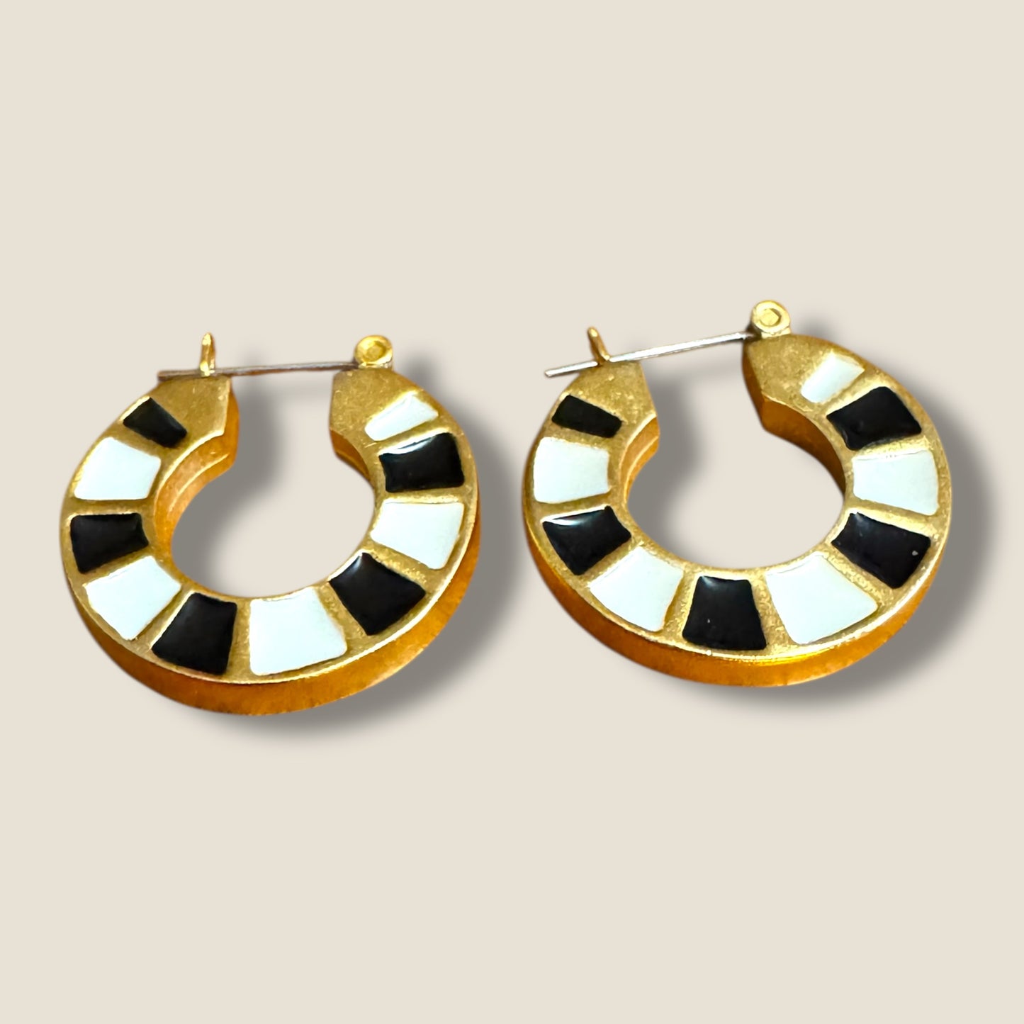 Authentic 1980s Karl Lagerfeld Couture Enamel Collar & Hoop Earring Set