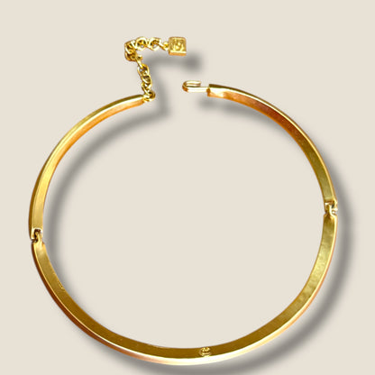 Authentic 1980s Karl Lagerfeld Couture Enamel Collar & Hoop Earring Set