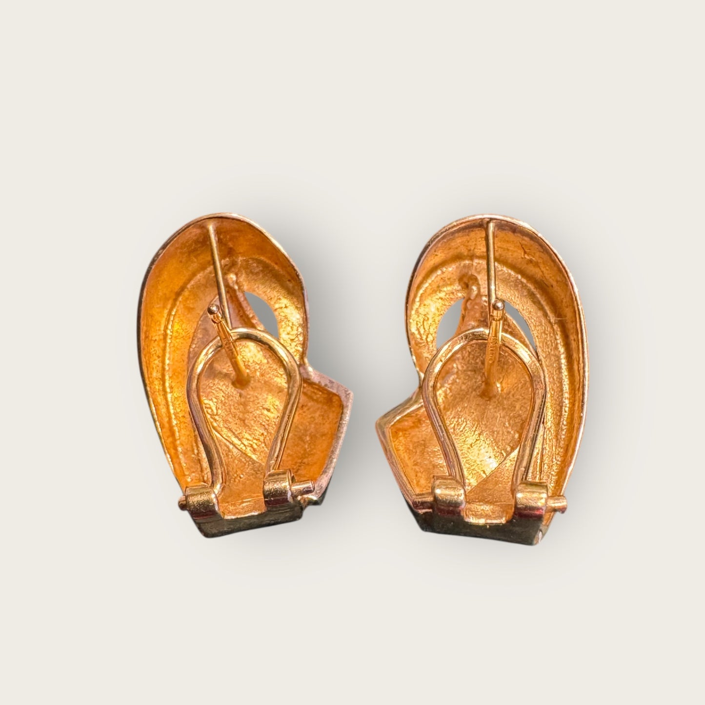14K Two-Tone Yellow & White Gold Sculptural Twist Earrings