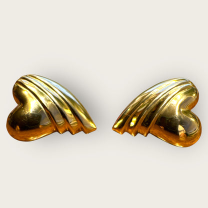 Vintage 14K Sculpted Heart Earrings | Private Collection