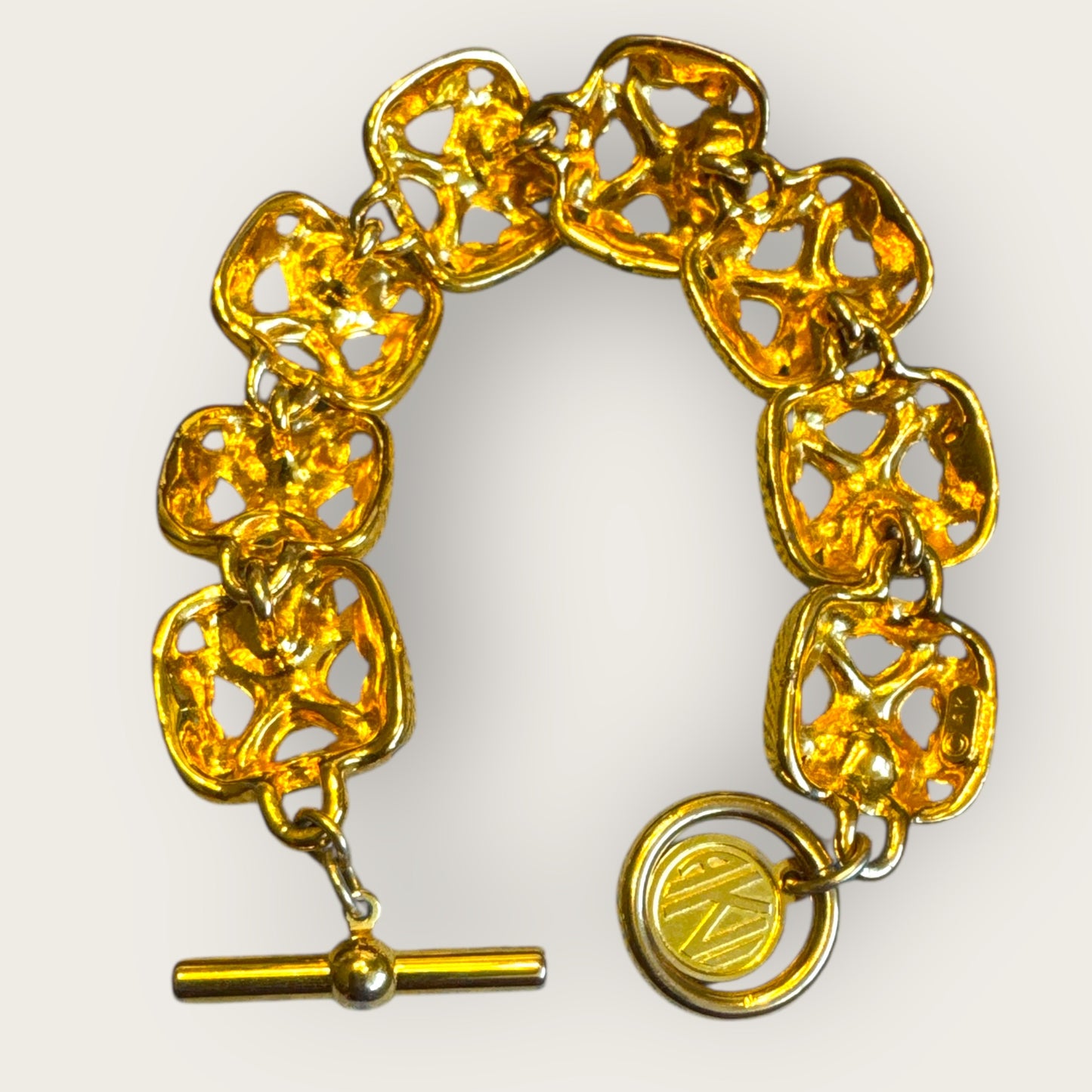 Anne Klein II Gold-Tone Panel Bracelet with Jewel Enamel