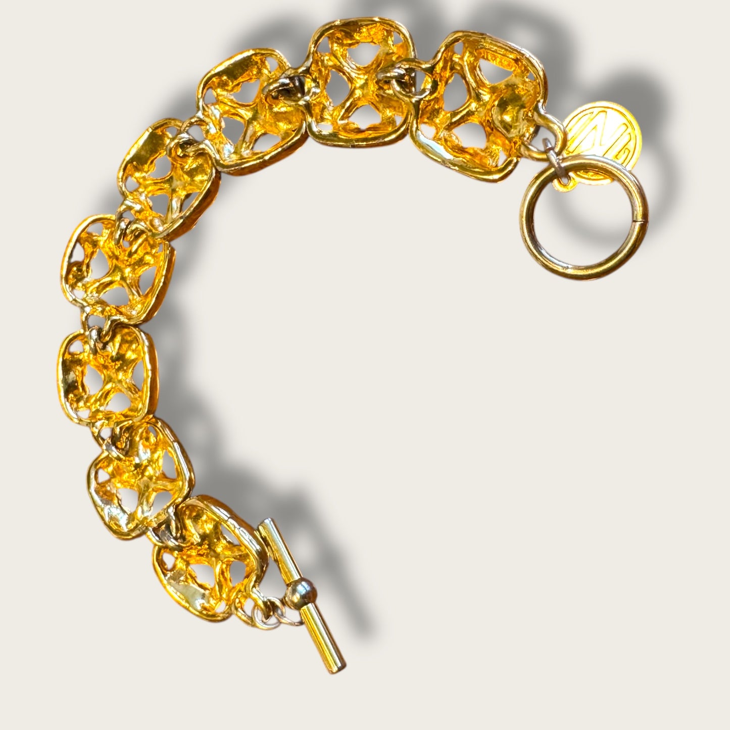 Anne Klein II Gold-Tone Panel Bracelet with Jewel Enamel