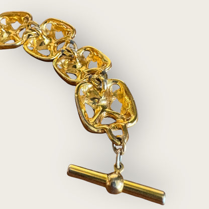 Anne Klein II Gold-Tone Panel Bracelet with Jewel Enamel