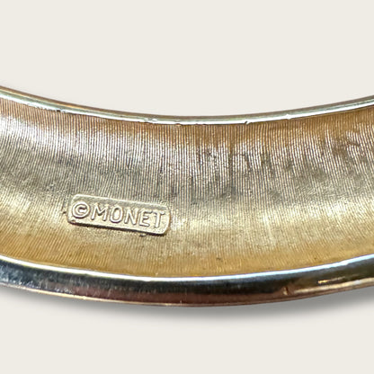 Vintage Monet “Swing Time Collection” Black Enamel & Rhinestone Collar Necklace – 1985 Book Piece