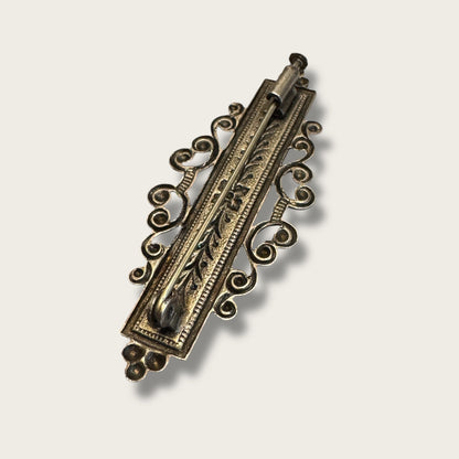 Antique Art Nouveau–Deco Transitional Bar Brooch with Trombone Clasp | 1910s–1920s