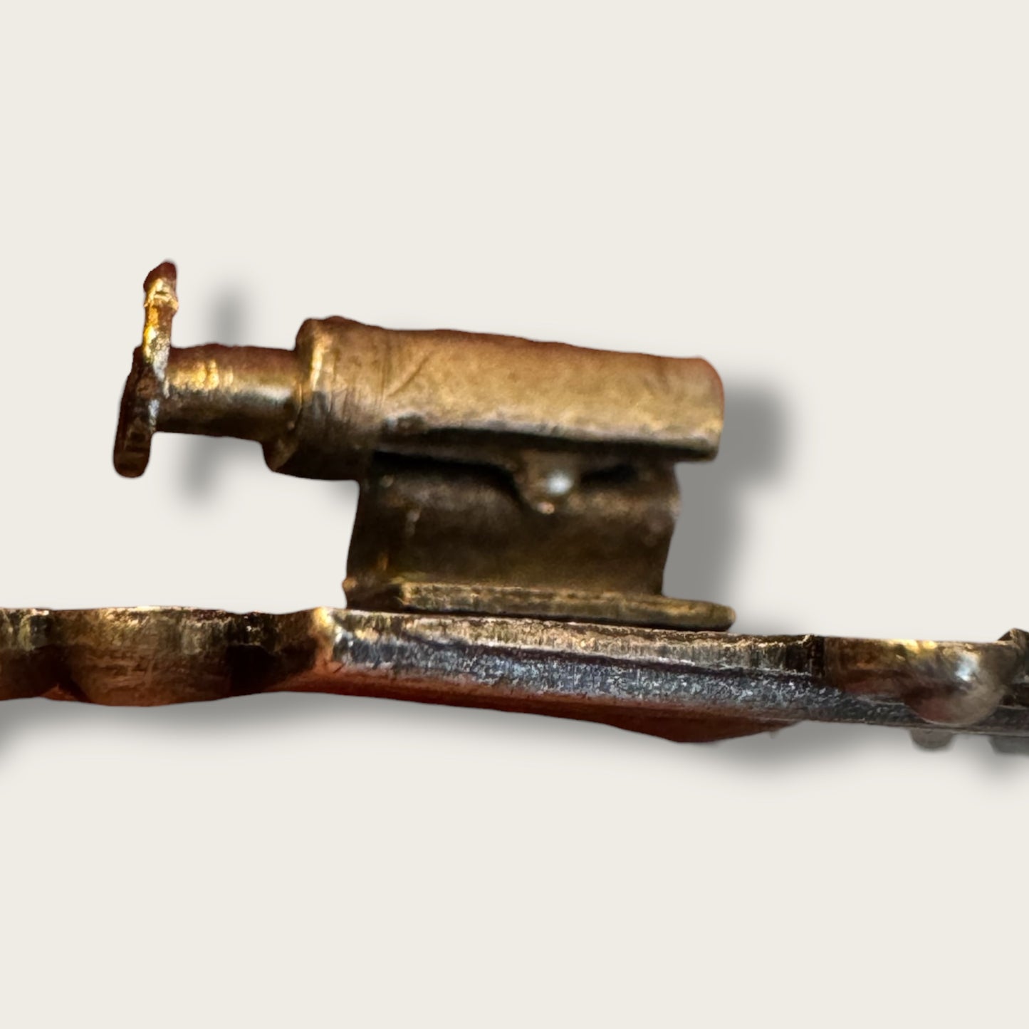 Antique Art Nouveau–Deco Transitional Bar Brooch with Trombone Clasp | 1910s–1920s