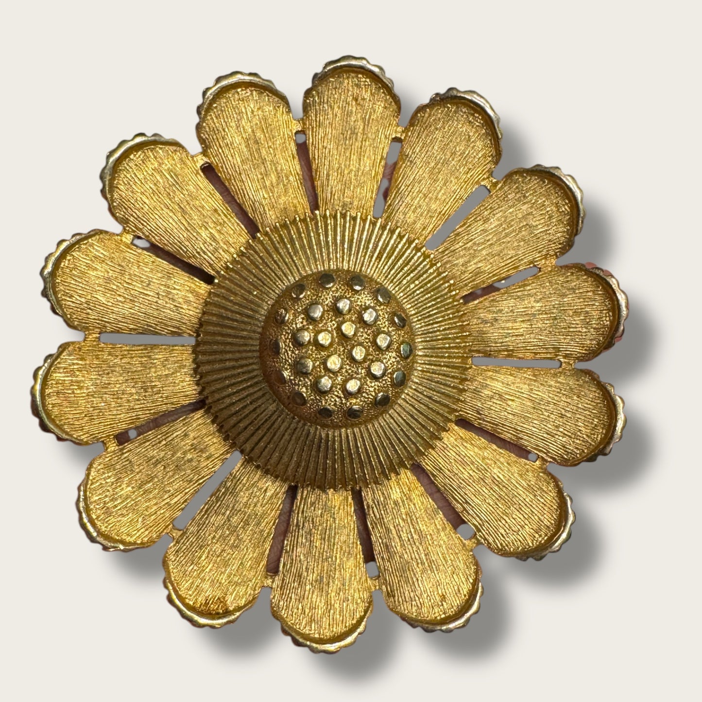 Vintage Sarah Coventry Gilded Floral Brooch – Large 3” Statement