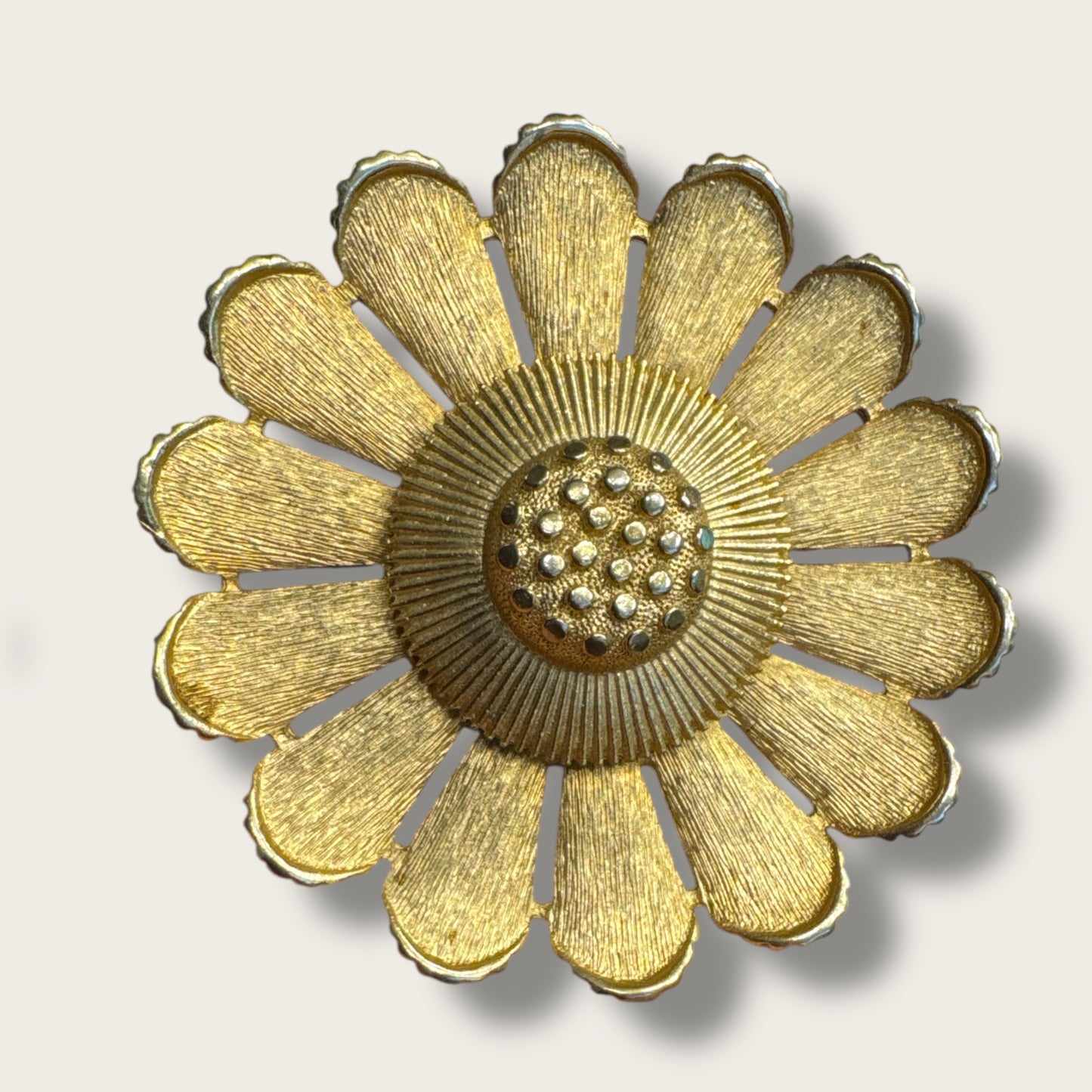 Vintage Sarah Coventry Gilded Floral Brooch – Large 3” Statement