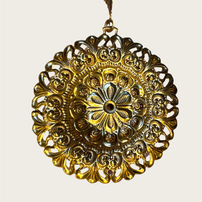 Mid-Century West Germany Geometric Medallion Necklace – Black & White Modernist Pendant
