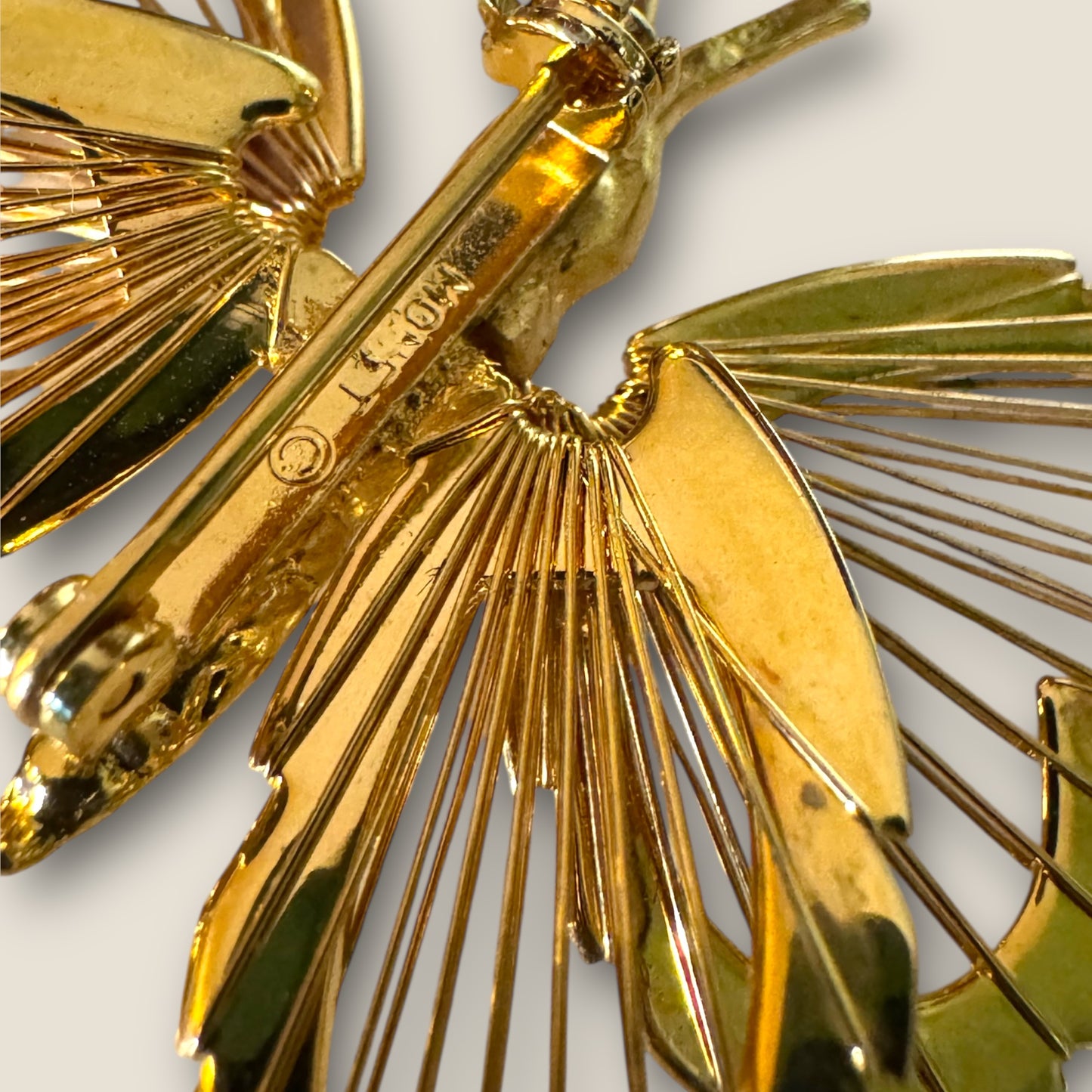 Vintage Monet Gold Wire Butterfly Brooch — Documented Book Piece